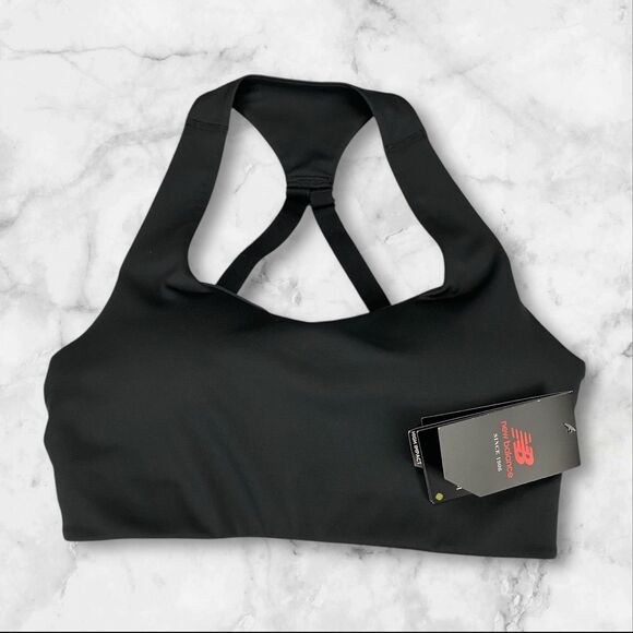 New Balance Power X Black Sports Bra Size M (D-DD) High Impact Bra NWT - Picture 13 of 16